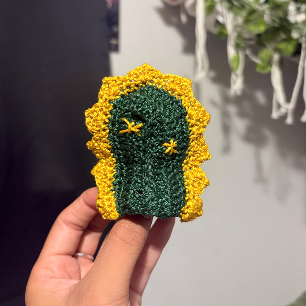 Mini Virgencita Doll/ or Keychain with Gold Trimming